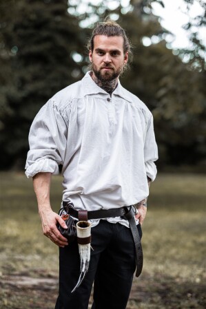 Pirate shirt with collar "James" White L