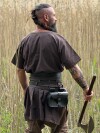 Wikinger Tunika kurzarm "Theobald" Dunkelbraun L