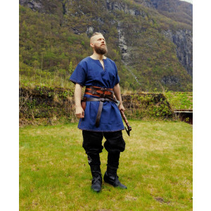Tunique viking à manches courtes "Theobald" Bleu