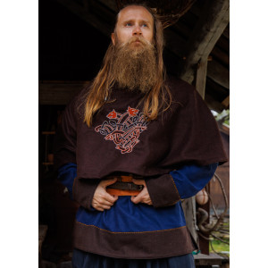 Gugel en laine Viking "Bjomolf" Marron