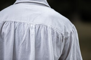 Camisa pirata con cuello "James" Blanco XXXL