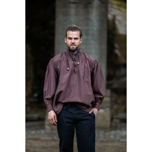 2064 stand-up collar lace-up shirt