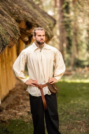 Camicia pirata con collo "James" Naturale S