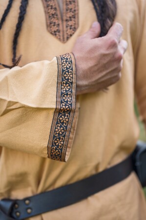 Tunic with border "Halvor" Honey brown XS