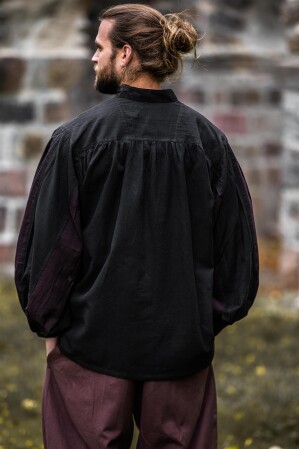 Landsknechthemd "Albert" Schwarz/Braun S