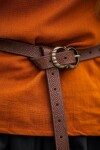 Keltischer Ledergürtel "Merle" Cognacbraun 150 cm