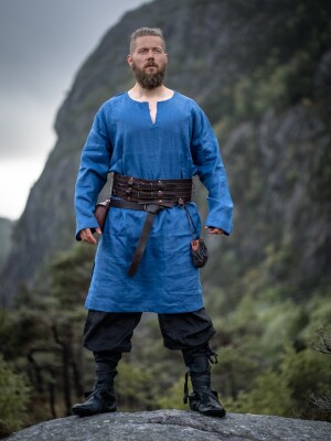 Wikinger Leinentunika "Halvar" Blau S