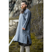 Tunique viking en lin "Halvar" bleu-gris