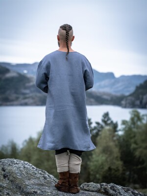 Wikinger Leinentunika "Halvar" Blaugrau S