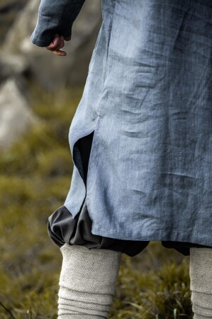 Tunique viking en lin "Halvar" bleu-gris M