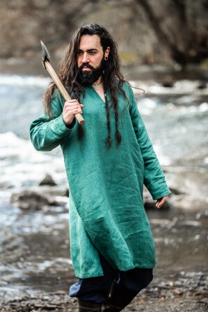 Tunique viking en lin "Halvar" Vert M
