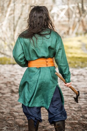 Tunique viking en lin "Halvar" Vert M