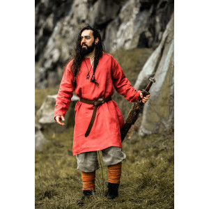 Tunique viking en lin "Halvar" Rouge