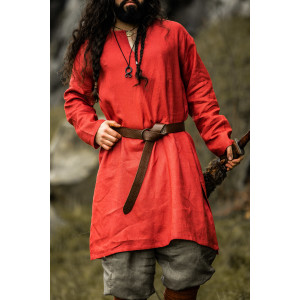 Tunique viking en lin "Halvar" Rouge