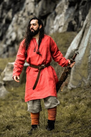 Wikinger Leinentunika "Halvar" Rot L
