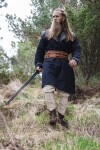 Viking Tunic "Snorri" with Urnes style hand embroidery Black XL