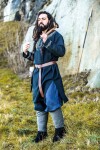 Wikinger Tunika "Snorri" mit Urnes-Stil Handstickerei Schwarz XXL