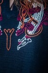 Túnica vikinga "Snorri" con bordado a mano estilo Urnes Negro-Rojo S
