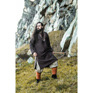 Tunique viking "Freki" avec broderie à la main Marron