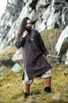 Viking tunic "Freki" with hand embroidery Brown XXL
