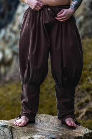 Viking Rus Trousers Cotton "Norman" Brown L