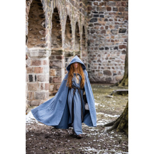 Medieval hooded cape "Mila" dove blue