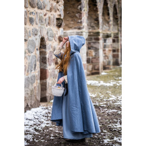 Medieval hooded cape "Mila" dove blue