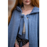 Capa medieval con capucha "Mila" azul paloma