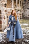 Mittelalter Kapuzenumhang "Mila" Taubenblau