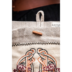 Shoulder bag with Viking embroidery "Tora" natural