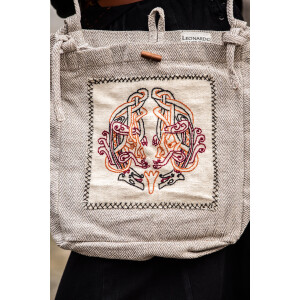 Shoulder bag with Viking embroidery "Tora" natural