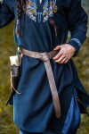 Lederringgürtel mit durchgehender keltischer Prägung Dunkelbraun 150 cm