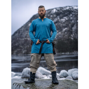 Tunique de lin viking "Ragnar" Bleu