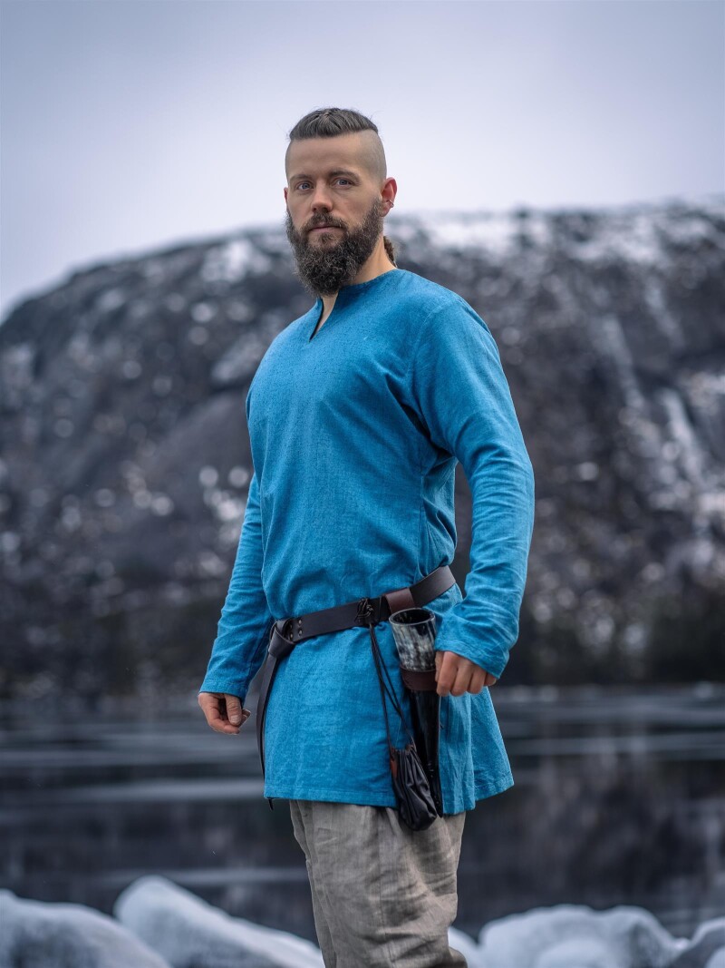Viking linen tunic "Ragnar" Blue 4XL