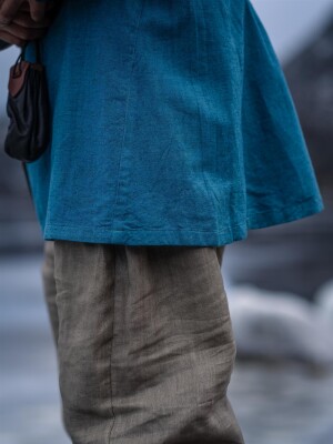 Viking linen tunic "Ragnar" Blue XXL