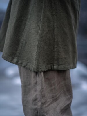 Tunique de lin viking "Ragnar" Vert olive S