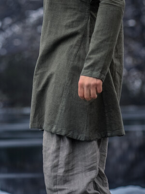 Tunique de lin viking "Ragnar" Vert olive S