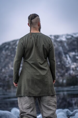 Tunique de lin viking "Ragnar" Vert olive S