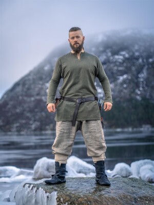 Viking linen tunic "Ragnar" Olive Green XXL