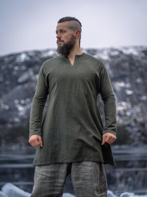 Viking linen tunic "Ragnar" Olive Green XXXL
