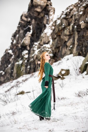Wikingerkleid "Freya" Grün XS