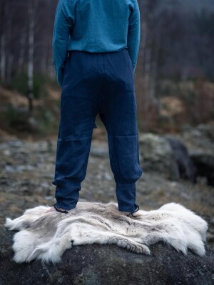 Pantaloni Vichingo di lino "Wodan" Blu scuro M