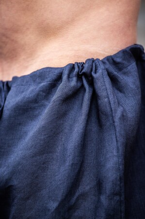 Pantaloni Vichingo di lino "Wodan" Blu scuro M