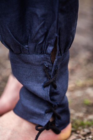 Viking Linen Breeches "Wodan" Dark Blue XXL