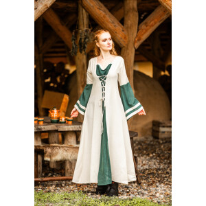Vestido medieval Dorothea Natural/Verde