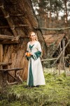 Vestido medieval Dorothea Natural/Verde L