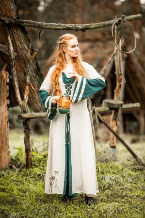 Mittelalter Kleid Dorothea Natur/Grün S