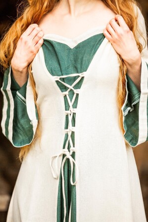Mittelalter Kleid Dorothea Natur/Grün S