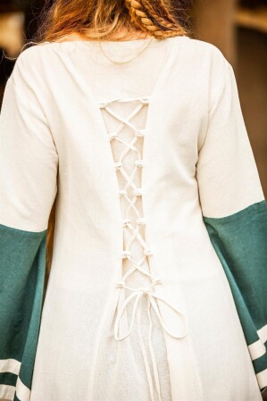 Mittelalter Kleid Dorothea Natur/Grün S