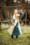 Mittelalter Kleid Dorothea Natur/Grün S